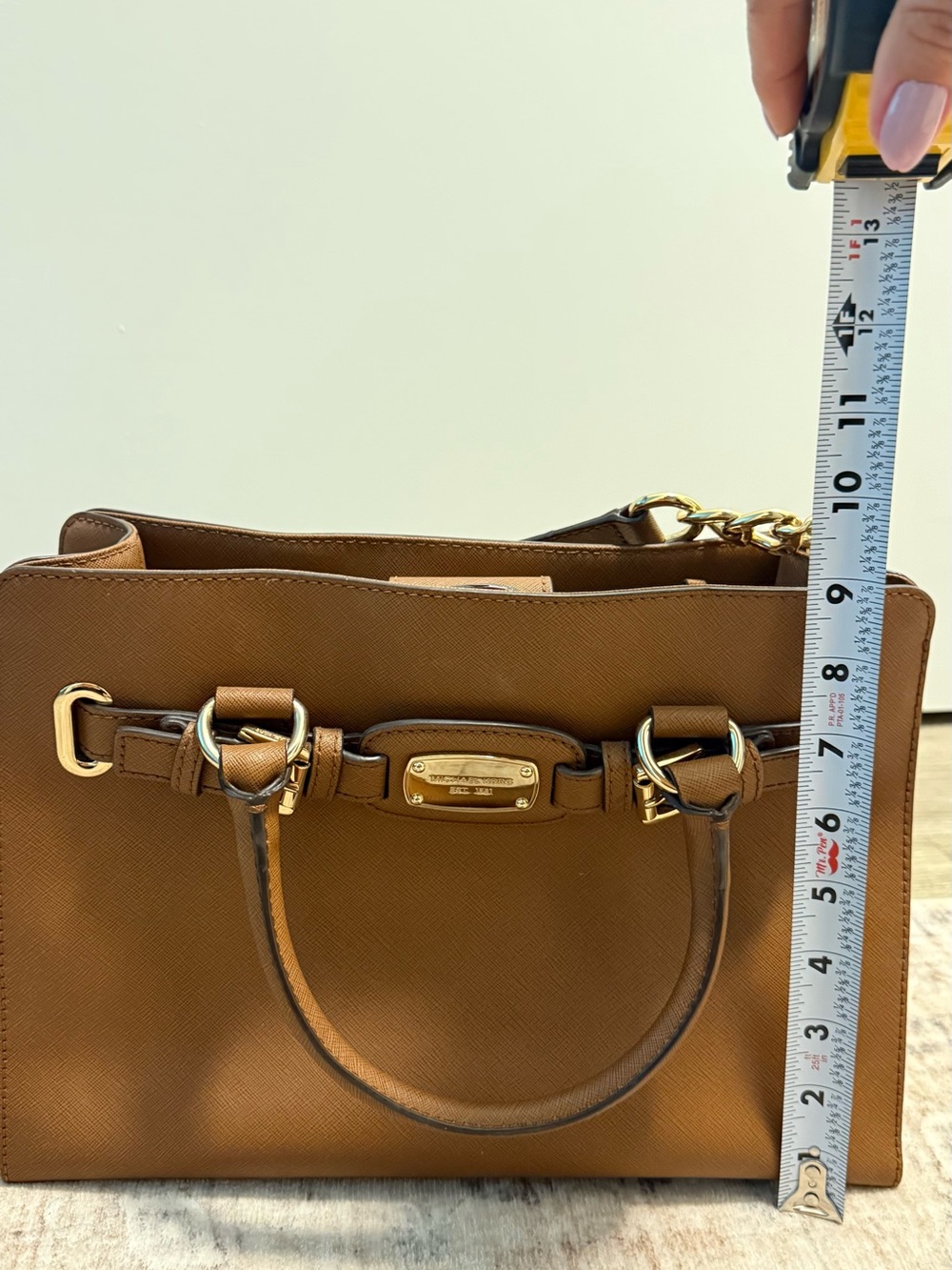 Michael Kors Brown Leather Top-Handle Satchel with Gold Hardware - Picture 8 of 11